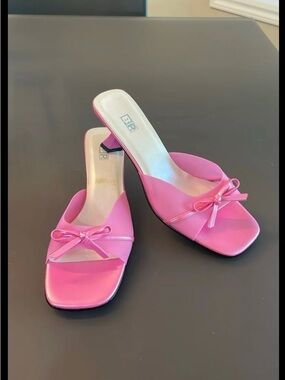 BP Nordstrom Pink Bow Square-Toe Sandals